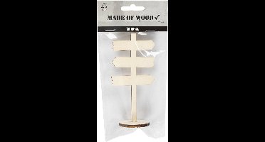 CC Houten Miniatuur Bord op Voet b: 6cm h: 12cm