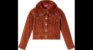 vidaXL - Kinderjas - 116 - ribfluweel - cognackleurig