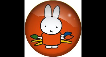 Magneet Glas - Nijntje Artiest - Oranje - Originele Licentie - Dick Bruna - 4cm