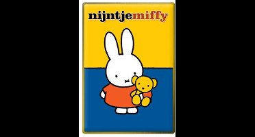 Decoratie - Nijntje met Beer - Metaal - Geel/Blauw - incl. Bevestiging - Originele Licentie - Dick Bruna - 20,5x14,5cm