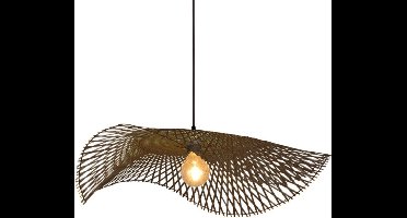 Groenovatie Bamboe Hanglamp - Handgemaakt - Zwart - Diameter ⌀55 cm