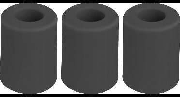 Deltafix Deurbuffer - 3x - deurstopper - zwart - rubber - 50 x 35 mm - schroefbevestiging