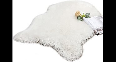 Nepbont Vloerkleed Pluizig Zacht Warm Modern Vloermat Bankmat Imitatiebont Deco Bont Onregelmatig Bedmat Wol Lang Haar Optiek Gezellig
