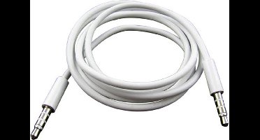 LuxeBass RCA aux AUX-kabel, 3,5 mm mannelijke ministekker Stereo-audiokabel voor iPhone / iPad / iPod / MP3, lengte: 1 m (wit)