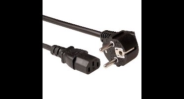 ACT Netsnoer LSZH Schuko CEE 7/7 male (haaks) - C13 IEC 60320 zwart 2 m AK5211