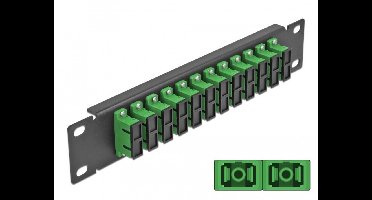 10 inch glasvezel patch panel 12 poort SC duplex groen 1U zwart