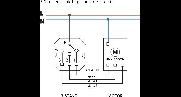 Kopp 3 standen schakelaar zonder 0 (506500006)