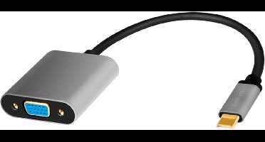 LogiLink CUA0104 video kabel adapter 0,15 m USB Type-C VGA (D-Sub) Zwart, Grijs