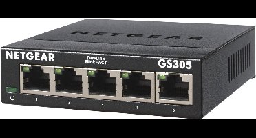 NETGEAR GS305 - Netwerk Switch - Unmanaged - 1 Gbps - 5 poorten
