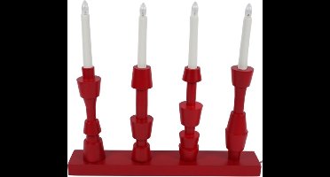 Konstsmide Kandelaar 4lampjes - Rood