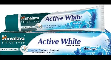 Himalaya Herbals Active White Tandpasta Fresh Gel - 6 x 75 ml - Vegan Toothpaste - Tandpasta Zonder Fluoride en Parabenen - Tandpasta Voordeelverpakking