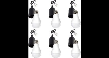 LCB - Voordeelpak Verhuisfitting 6 stuks E27 met kroonsteen - incl. 6x LED lamp E27- A60 - 9W 4000K helder wit licht