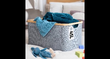Gadgy Opvouwbare Wasmand - Heupwasmand 45 L - Opbergmand - Wasbox - Wasmanden - Laundry Basket - Grijs