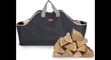 Esschert Design - Haardblokkentas zwart grijs - Haardvuur accessoires - Kunststof - Zwart