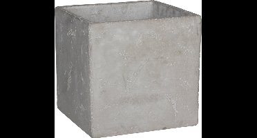 Mica Decorations Jimmy Bloempot - 17x17x16 cm - Cement - Lichtgrijs
