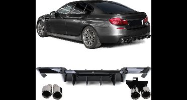 Passend Voor Bmw 5 Serie F10 F11 Uitlaat Ronde Chrome Look Uitlaat Sierstukken Glans Zwart Diffuser 520 523 525 528 530