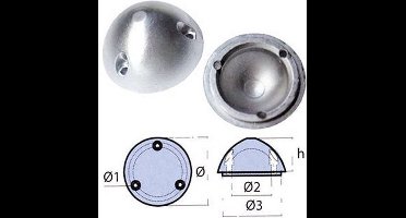 Tecnoseal Variprop-schroefanode Zilver 67 mm