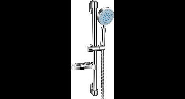 Douchestang, doucheset, douchekop met slang en houder, 5 straalsoorten, regendouche-armatuur, doucheset met hoofddouche, doucheslang voor badkamer, douchestandaard, douchelift met zeepbakje