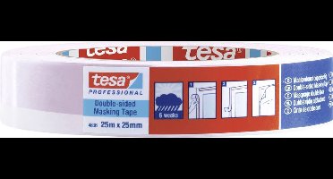 tesa DOUBLE-SIDED 04836-00001-00 Dubbelzijdige tape tesa Professional Rood/wit (l x b) 25 m x 25 mm 1 stuk(s)