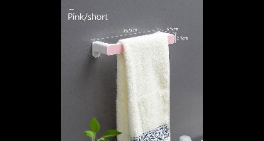 New Age Devi - "25,5cm Roze Handdoekstang - Zelfklevend Handdoekenrek voor Badkamer - Handdoekhouder Badkamer"