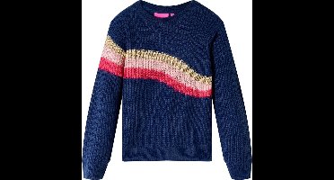 vidaXL - Kindertrui - gebreid - 104 - marineblauw