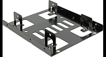 Premium 2x 2,5'' HDD/SSD naar 3,5'' slot montage frame / zwart