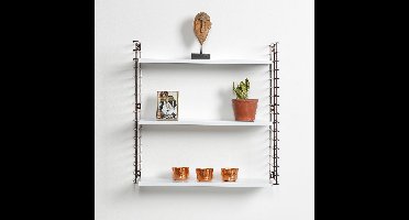 Tomado - Wandrek - Brons & Wit - Boekenrek - 70x21x68cm - Uitbreidbaar