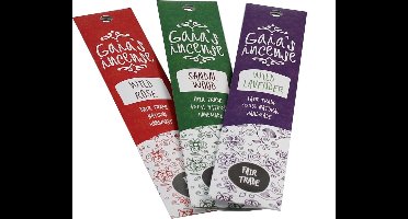 Gaia’s incense wierook Roos Sandelhout Lavendel combipak 3 pakjes