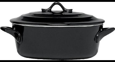 Cosy & Trendy Black Ovenschotel Met Deksel - Ovaal - 0L5 - Ø 16.5 cm x 13 cm x 6 cm