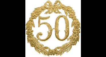 Hulde deco lauwerkrans goud 50