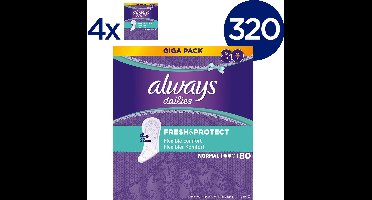 Always Dailies Normal Fresh & Protect - Voordeelverpakking 4 x 80 stuks - Inlegkruisjes