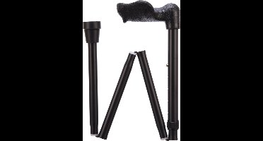 Opvouwbare wandelstok comfortgrip - zwart links