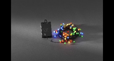 Konstsmide - LED snoer cherry op batt timer 80x - multicolor