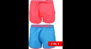 Diesel - Revy Reversible Zwembroek Blauw/Neon Rood