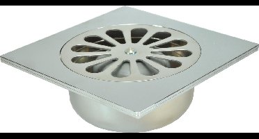 Sub ABS-Doucheput - 14cm x 14cm x 5cm - Onderuitlaat - Chroom