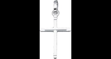 Classics&More hanger - kruisje - zilver - 19 x 12 mm - bewerkt - massief