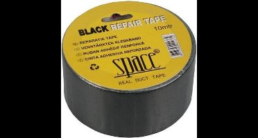 Benson ducttape/ reparatietape - universeel - zwart 10 meter