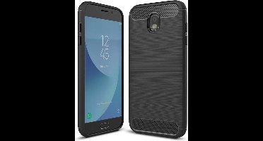Hoesje geschikt voor Samsung Galaxy J5 2017 - Geborsteld Siliconen TPU - Zwart Rugged Armor