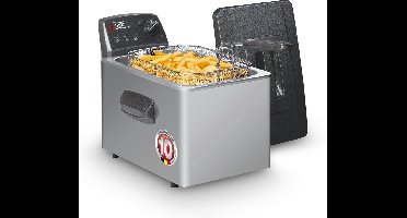 FRITEL Frituurpan - Turbo SF® 4551 - Friteuse met Antistofdeksel - Olie + Vast Vet - 5 persoons Frituurketel - 3000W - 5 liter - 10 jaar Garantie