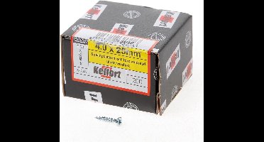 Kelfort Spaanplaatschroef platverzonken kop verzinkt T20 voldraad 4.0 x 25mm (Prijs per 200 stuks)