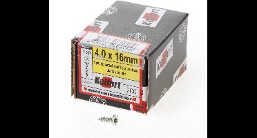 Kelfort Spaanplaatschroef platverzonken kop verzinkt T20 voldraad 4.0 x 16mm (Prijs per 200 stuks)