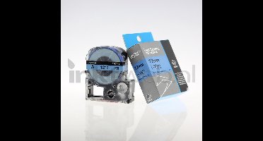 FLWR LC-4LBL9 zwart op blauw - Geschikt voor Epson