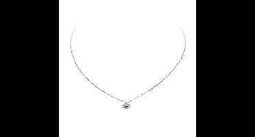 Lovenotes ketting - zilver - gerodineerd - oog van Horus - zirkonia - 42 + 3 cm