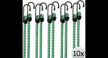 10 x Rubberen Bagagespin met haken 61 cm x 8 mm Ø