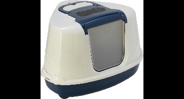 Moderna Flip Hoekkattenbak - Donkerblauw/Wit - 56 x 45 x 39 cm