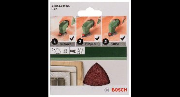 Bosch 6-delige schuurbladset voor deltaschuurmachines 82 mm - korrel 60; 120; 240