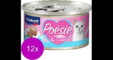 Vitakraft Poésie Mousse Blikje 85 g - Kattenvoer - 12 x Zalm