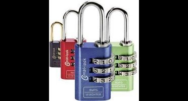 Burg Wächter 2er Set Duo 88 20 F SB Hangslot Blauw, Groen, Rood, Zwart Cijferslot