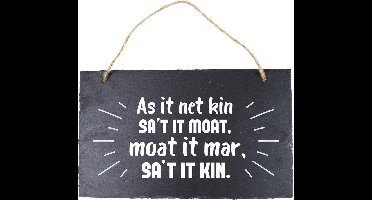 Paper Dreams Spreukbord Fries As It Net Kin 25 Cm Leisteen Zwart