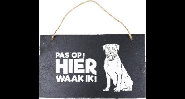 Paper Dreams Waakbord Rottweiler 15 X 25 Cm Leisteen Zwart